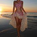Brinley Pink Ombré Sequin Skirt