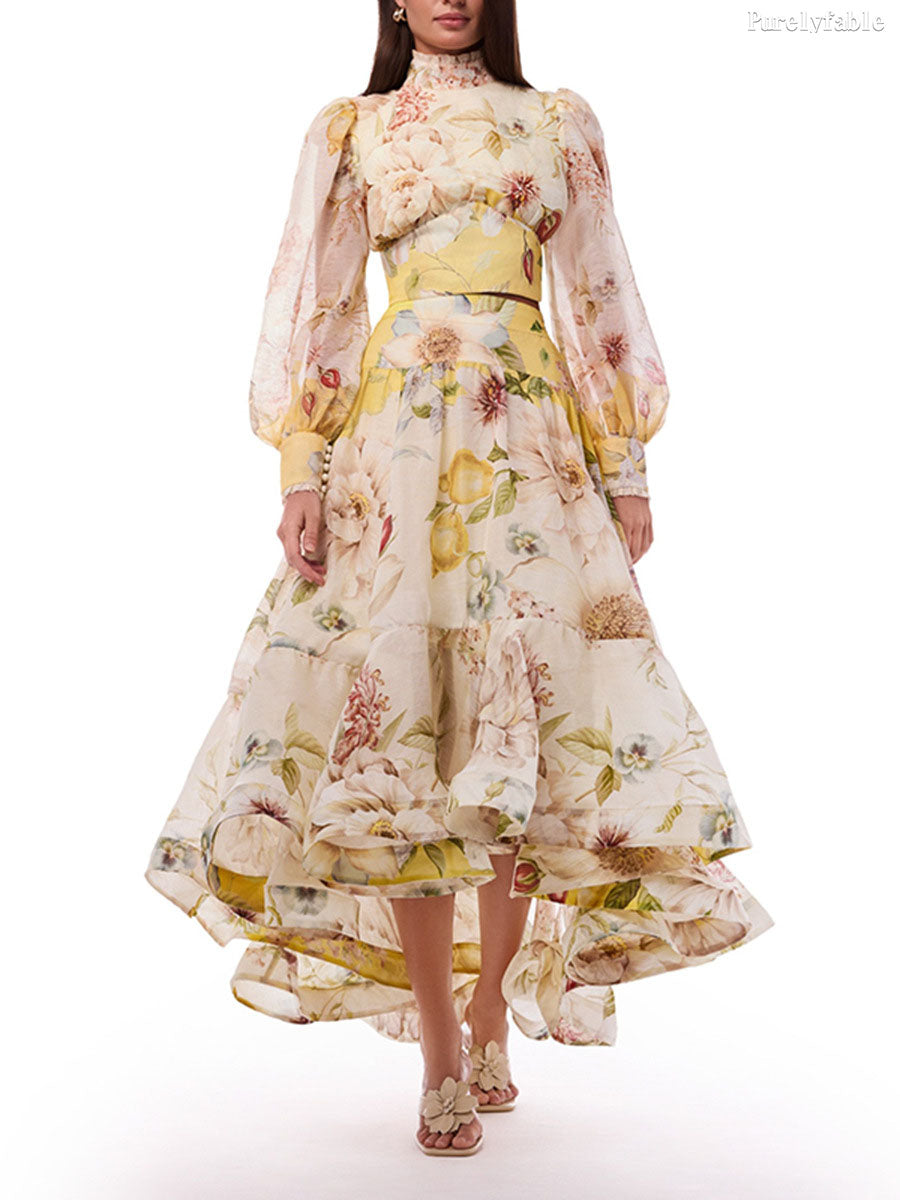 Ilaria Vintage-Print Dress Set