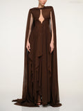 Audrey Coffee-colored French-style Sexy Dress