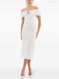 Clara White One-Shoulder Bandage Dress