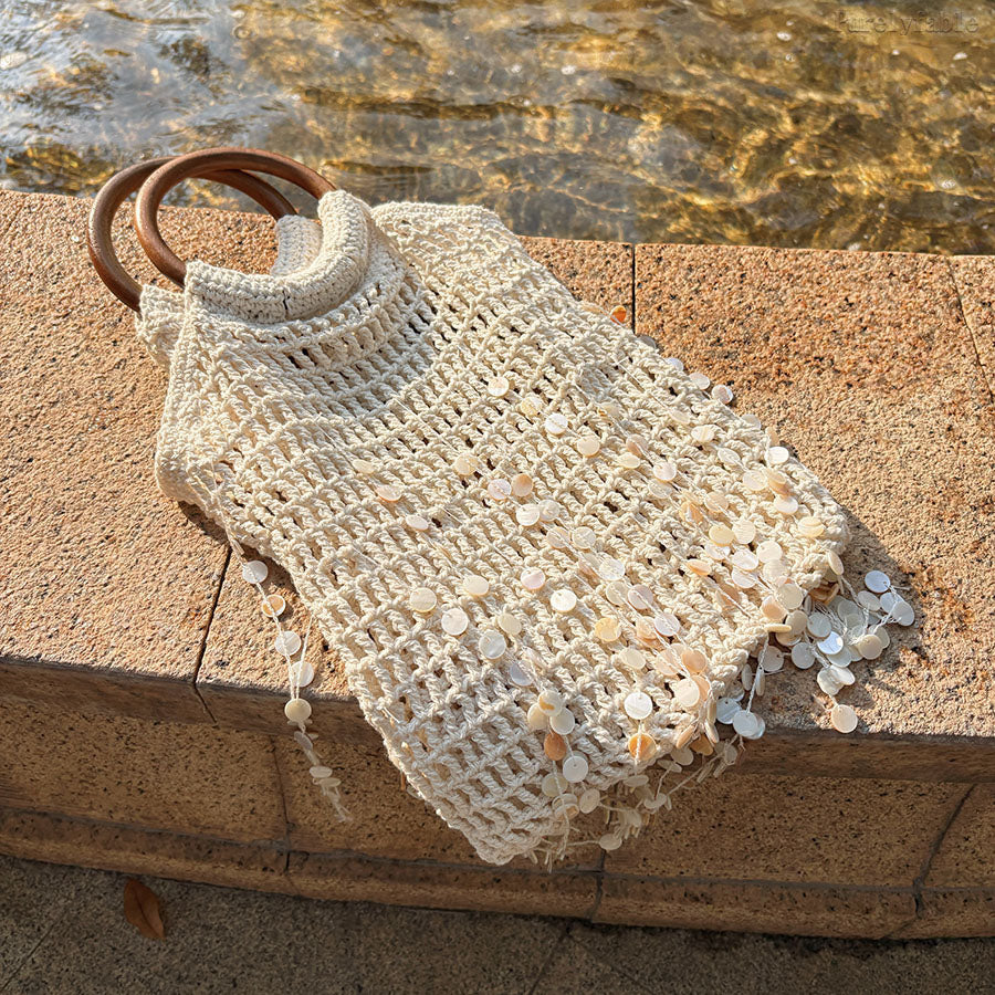 White Crochet Bag