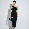 Clarissa Black Hollow-Out Bodycon Maxi Dress