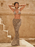 Arianne Brown Deep V Bikini jumpsuit dress set