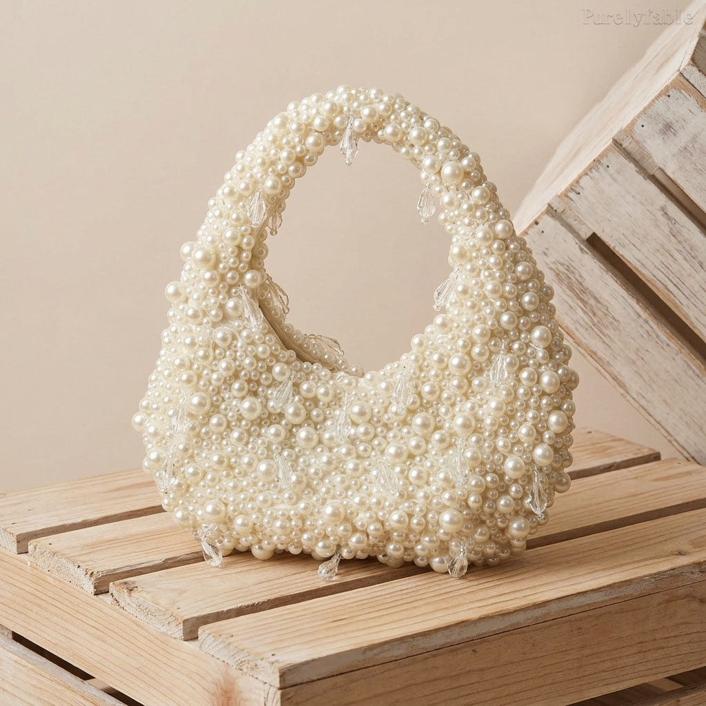 White Bead HandBag