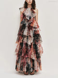 Ophelia Multi-Color Netted High-Waisted Dress