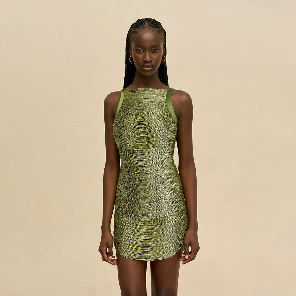 Carmen Green Tassel Bandage Mini Skirt