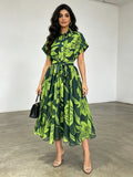 Azalea Green Lace-up Dress
