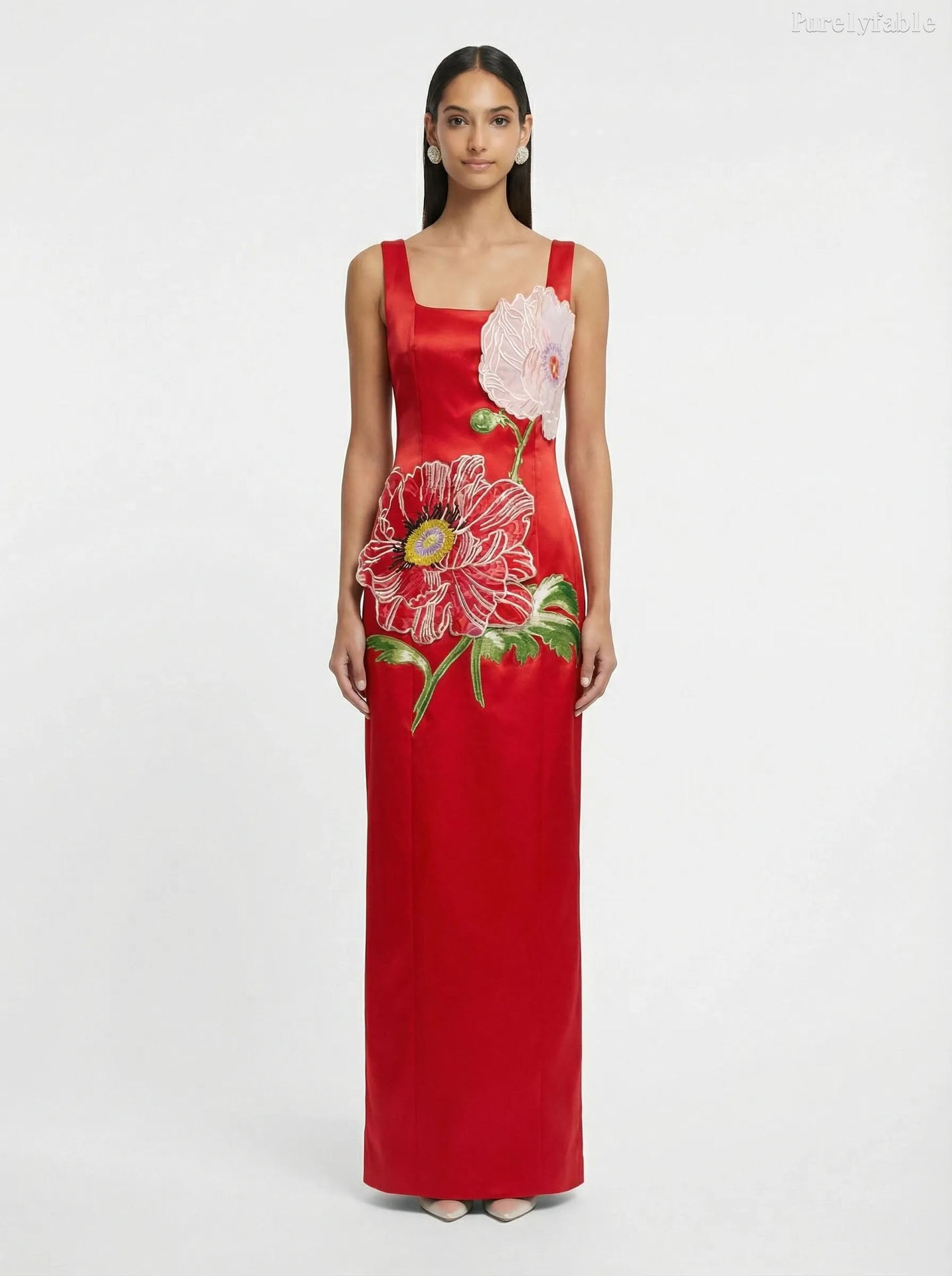 Eloise Red Floral Patchwork Dress