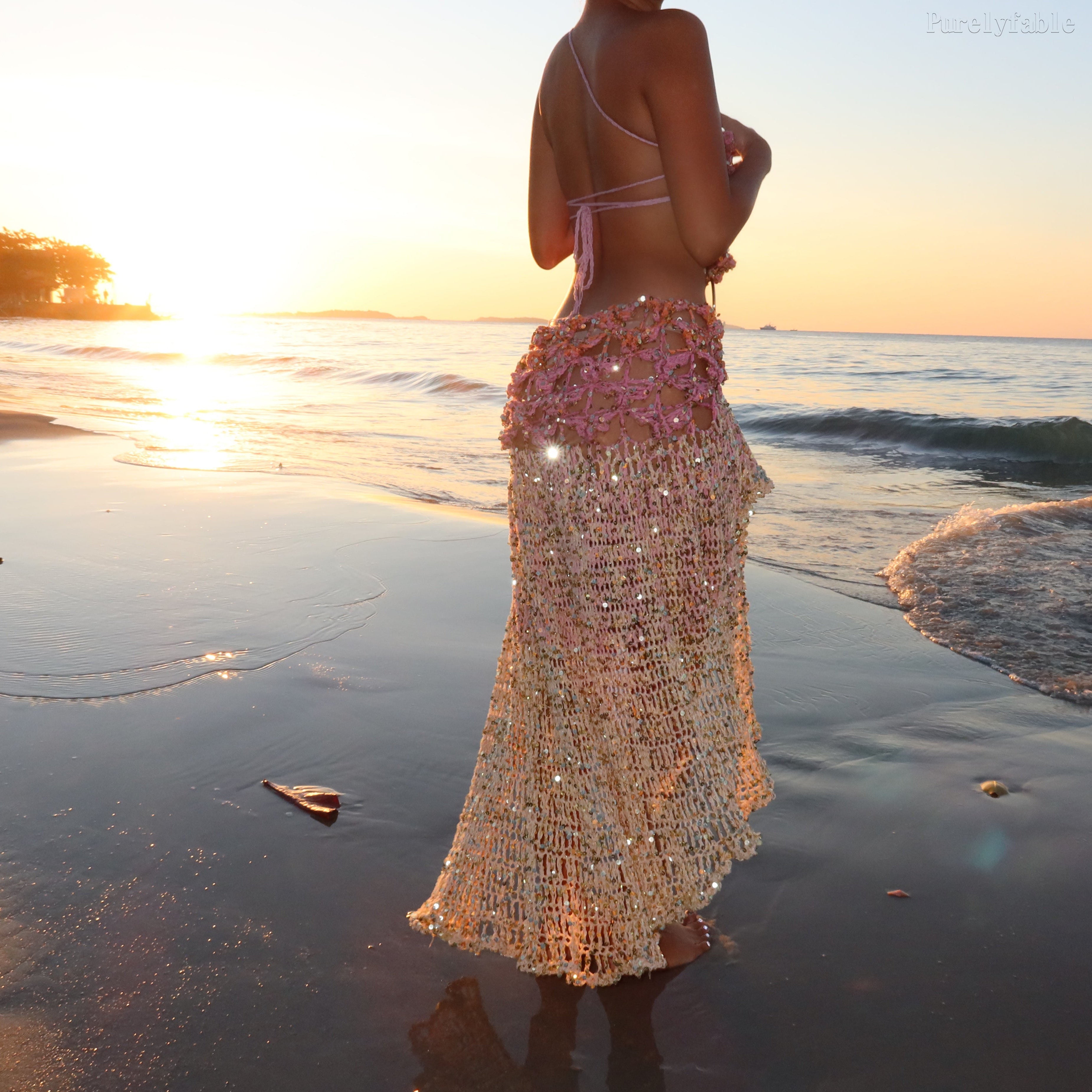 Brinley Pink Ombré Sequin Skirt