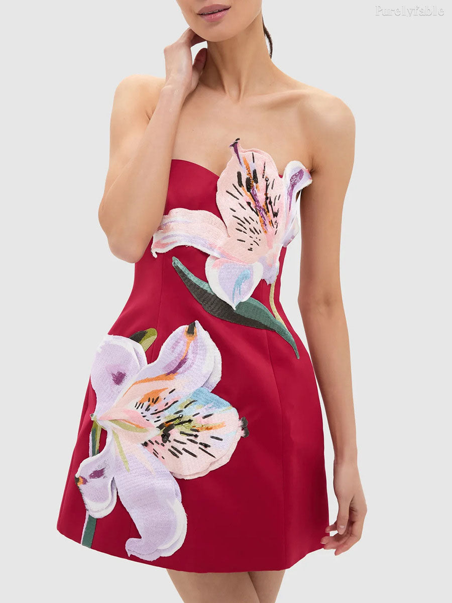 Amira French Sweet Style Bodysuit Mini Skirt