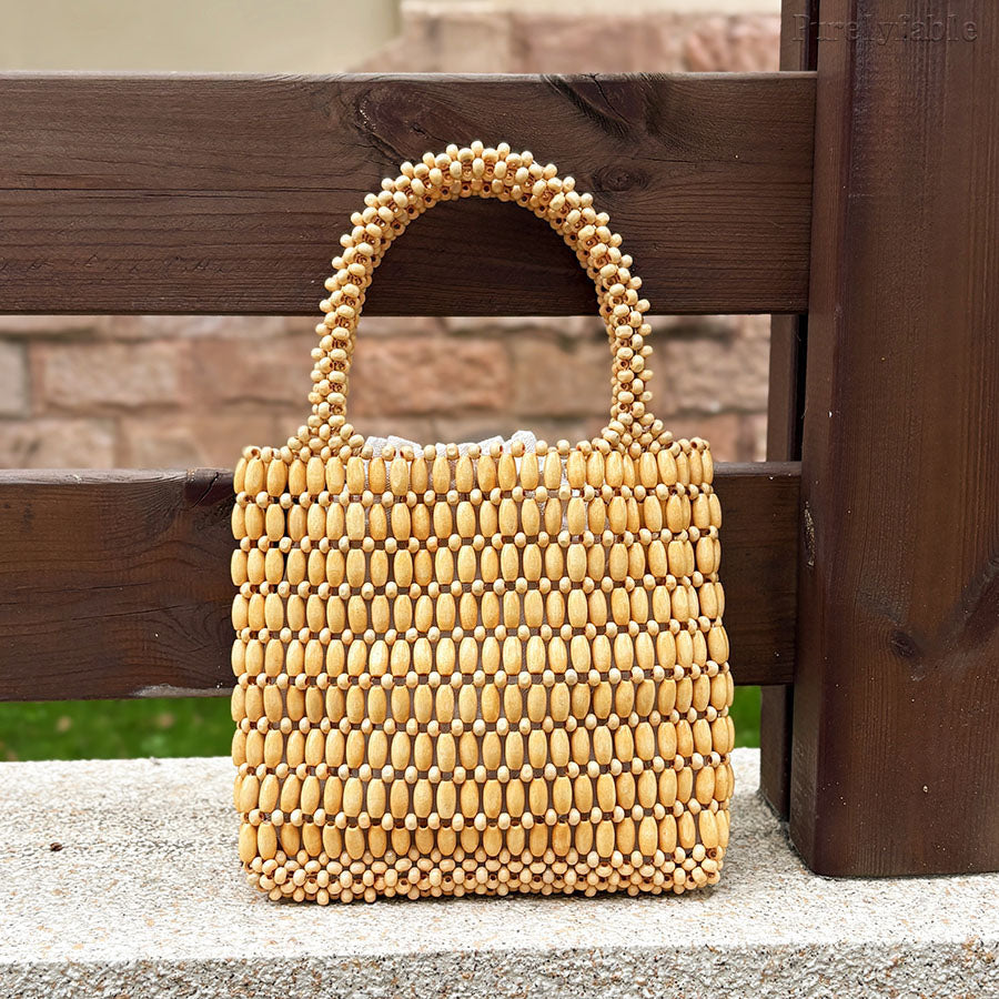 Golden Hand Woven Bag