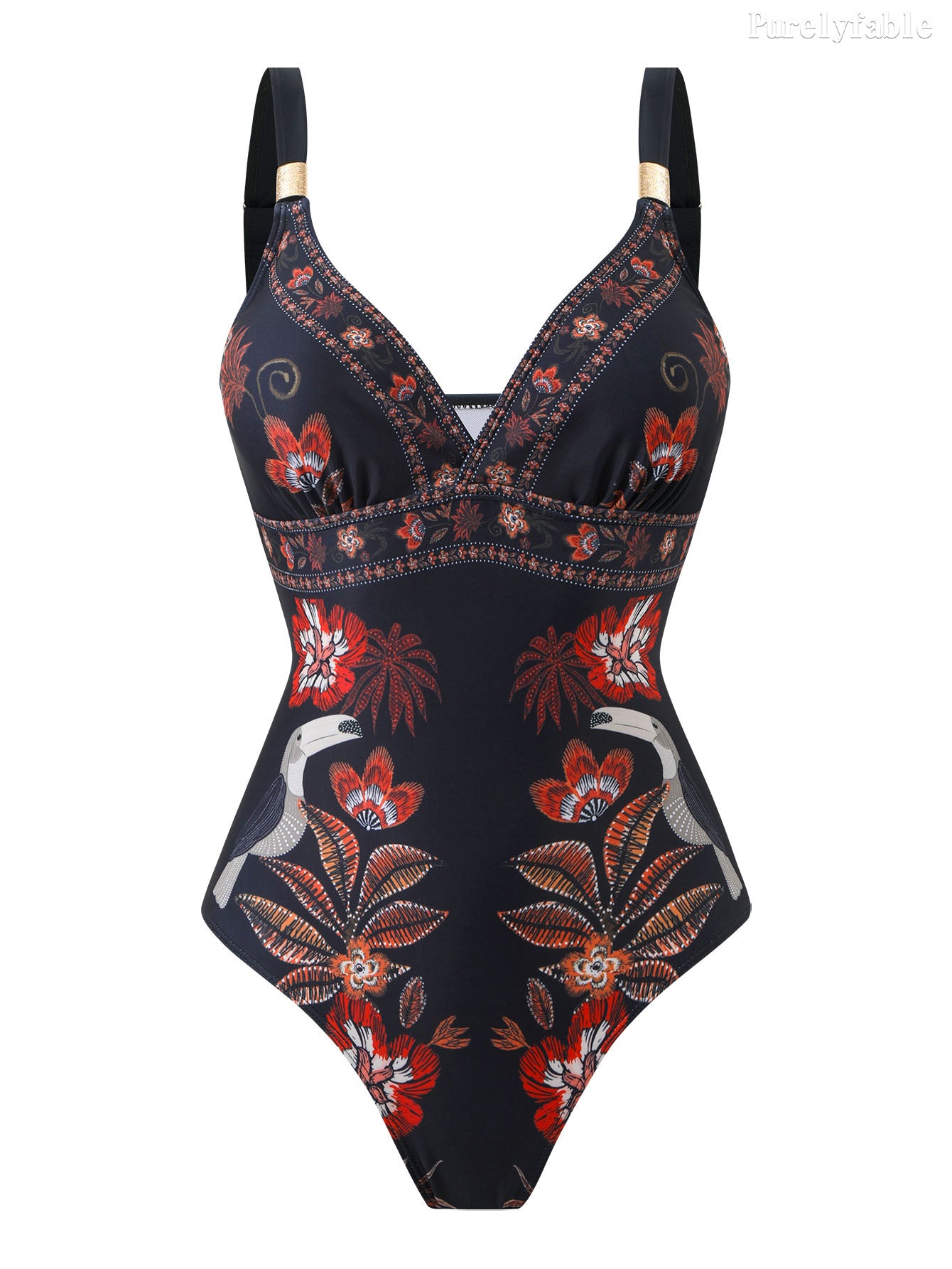 Catalina Black One-Piece Swimsuit Wrapped Skirt Set