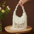 White Bead Shoulder Bag