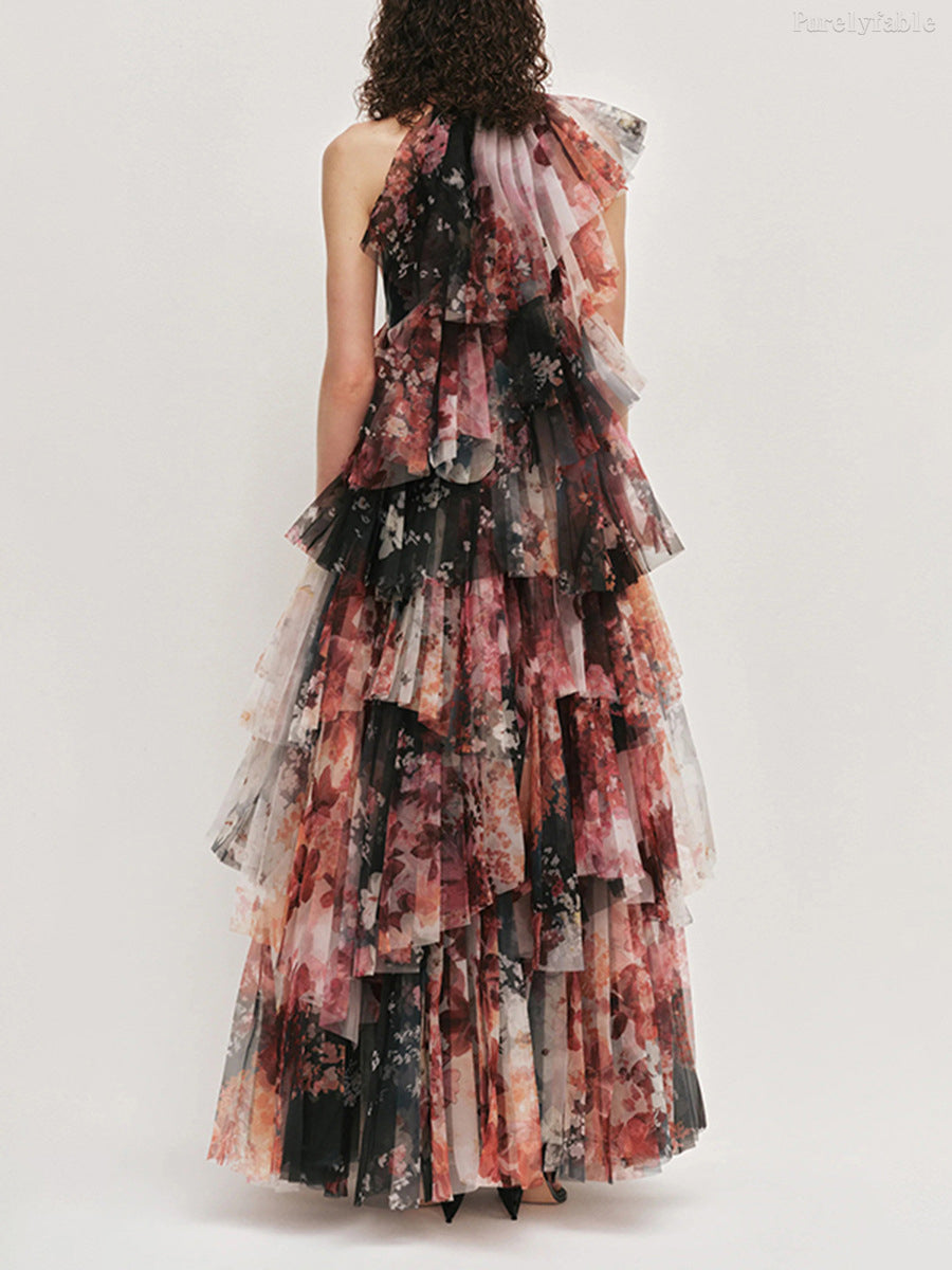 Ophelia Multi-Color Netted High-Waisted Dress