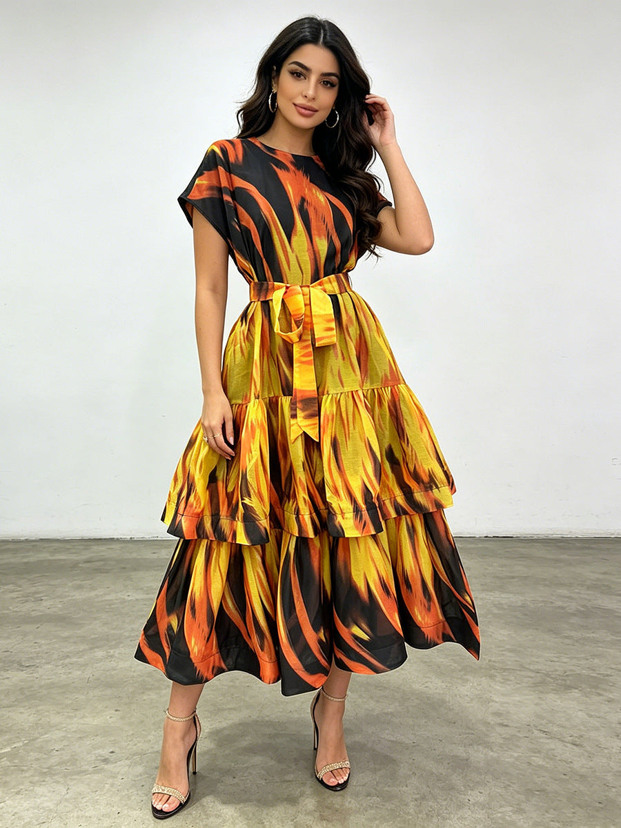 Azalea Green Gradient Print Dress