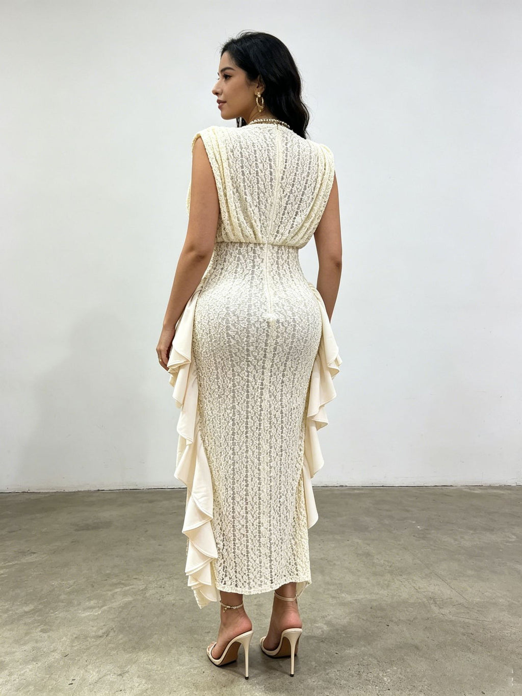 Azalea White Ruffled Bodycon Skirt