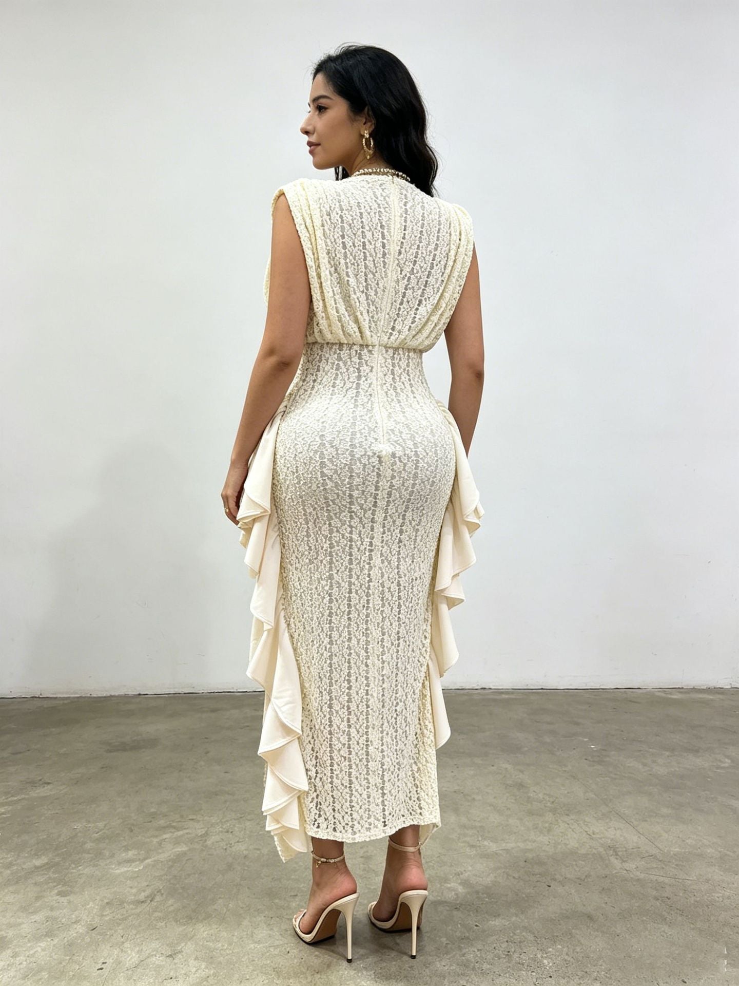 Azalea White Ruffled Bodycon Skirt