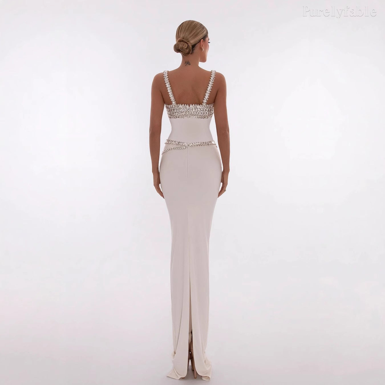 Davina White Strapless Fishtail Dress