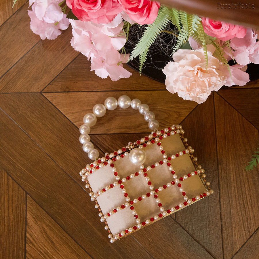 White Bird Cage Banquet Bag