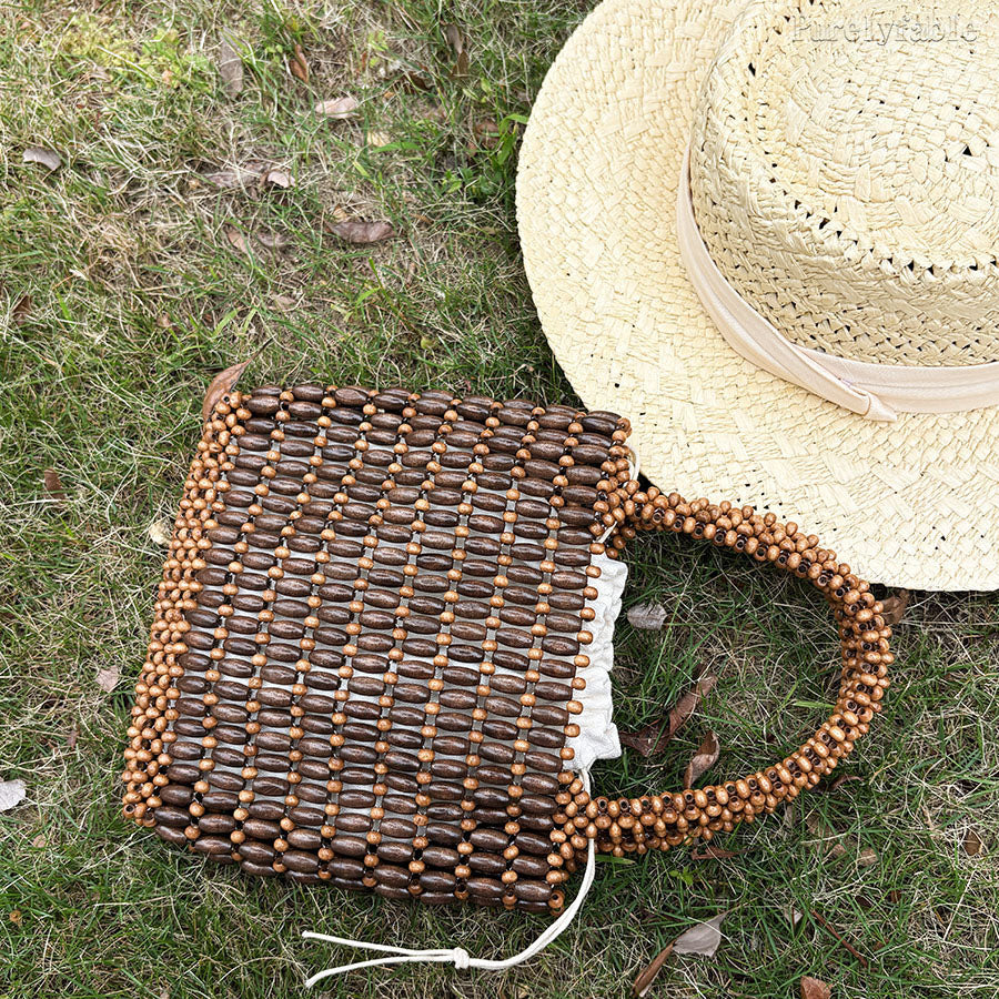Golden Hand Woven Bag
