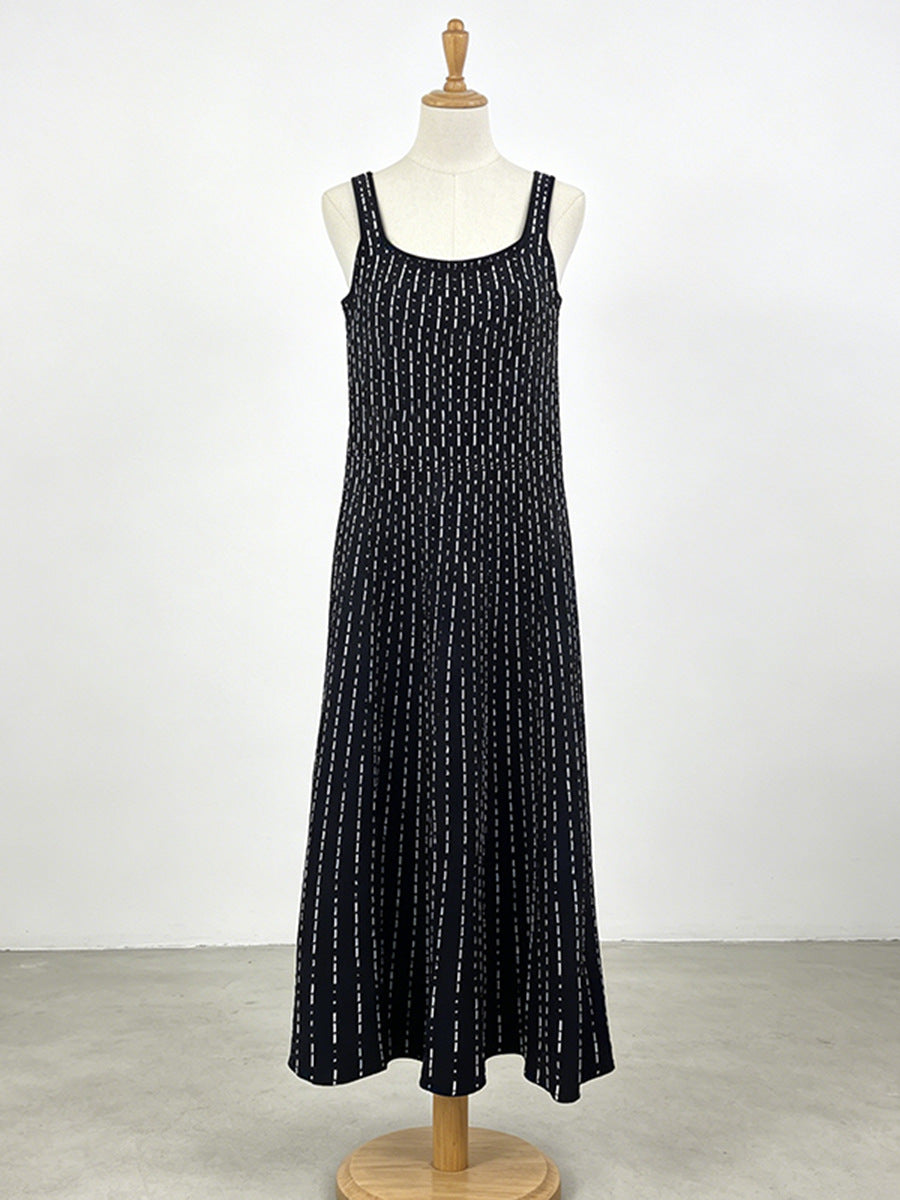 Azalea Black Striped Slip Dress