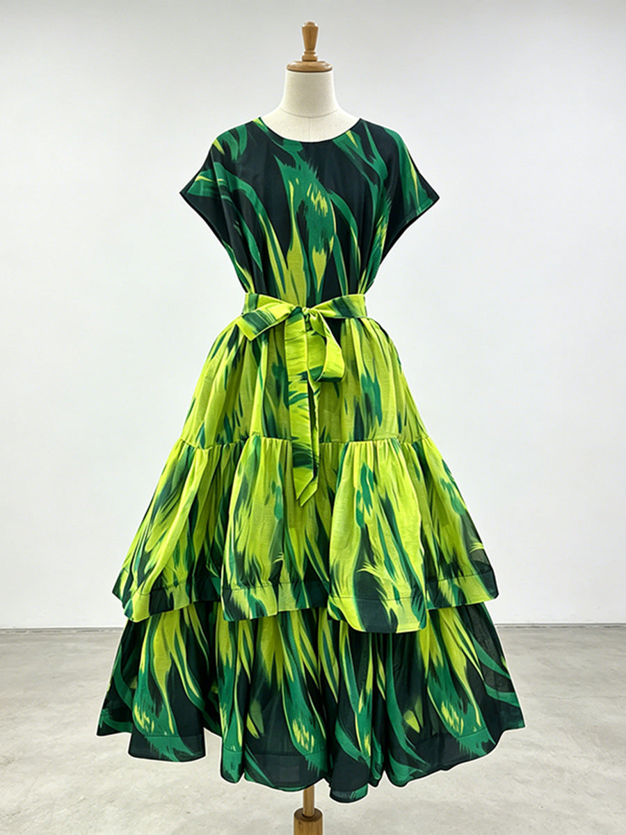 Azalea Green Gradient Print Dress
