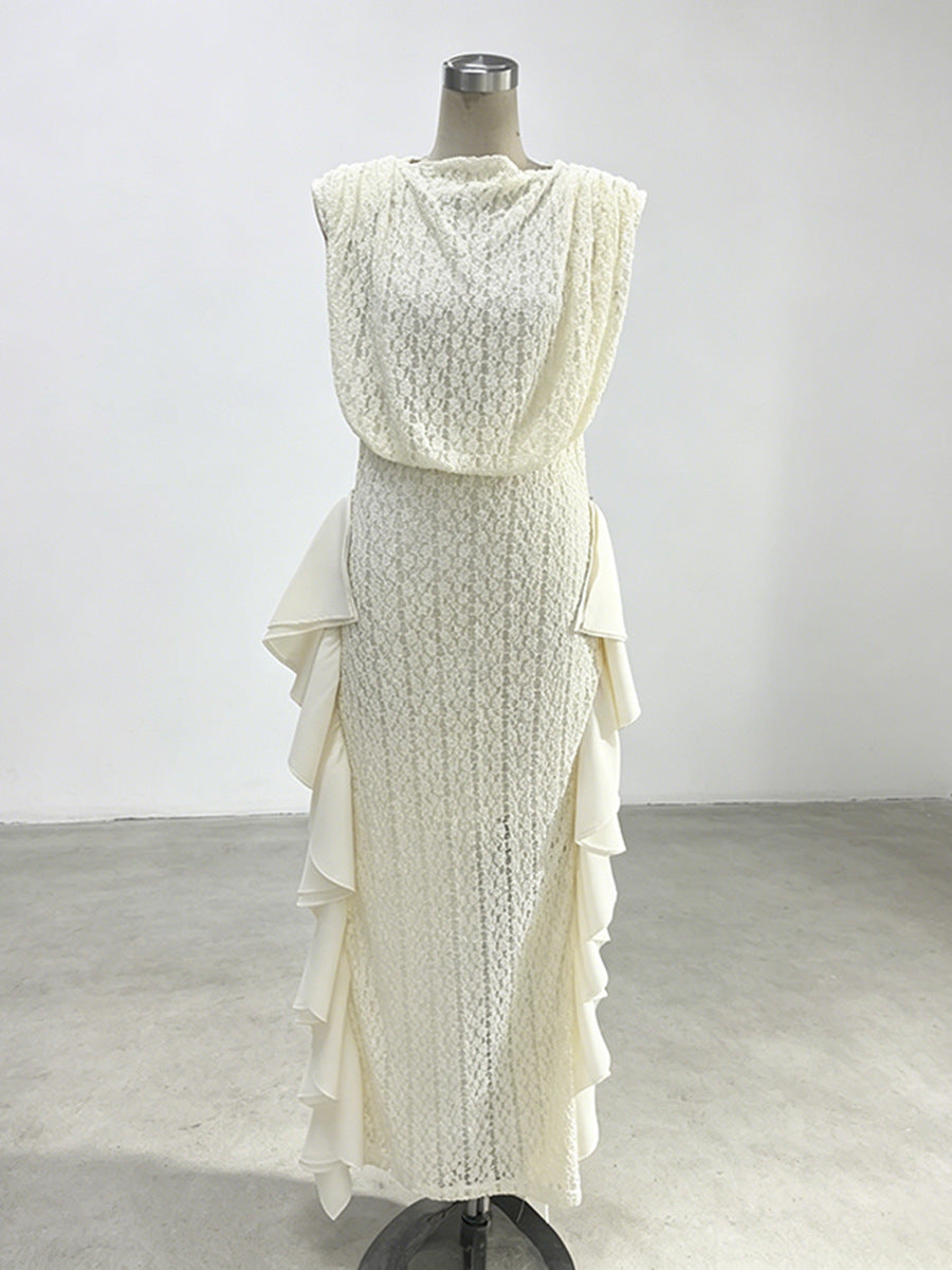 Azalea White Ruffled Bodycon Skirt