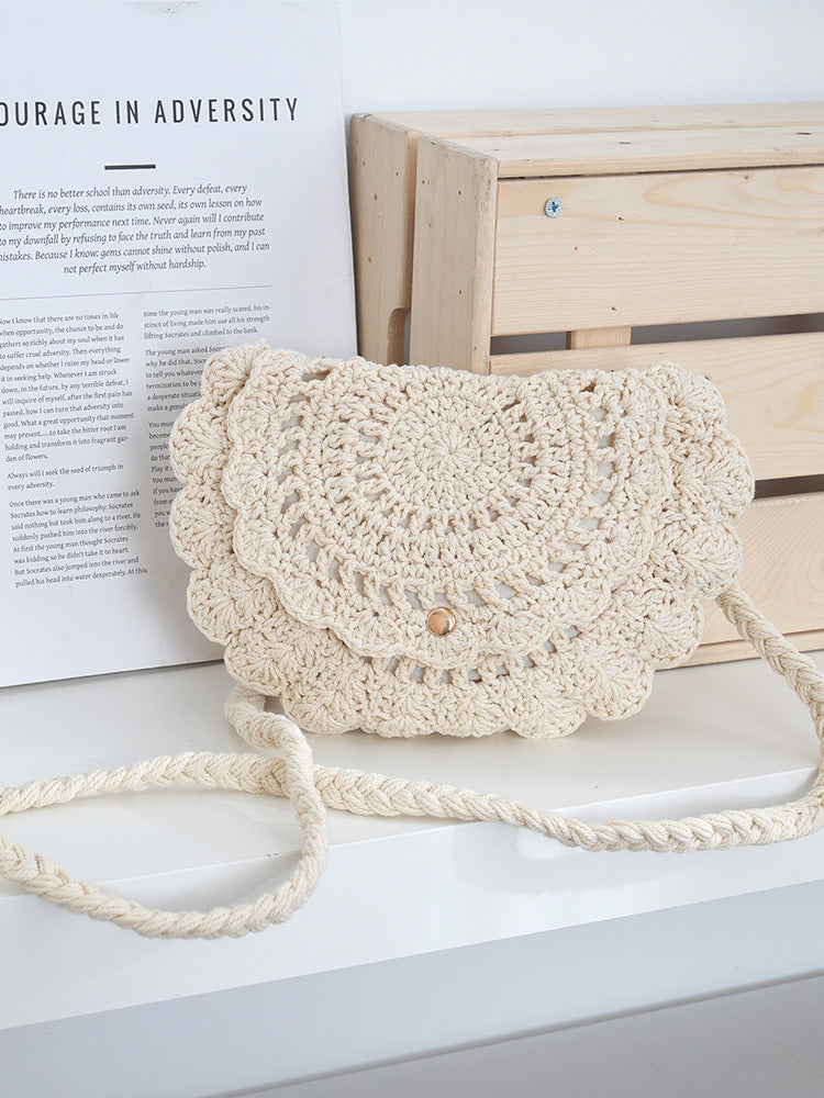 Khaki Knitted Crossbody Bag