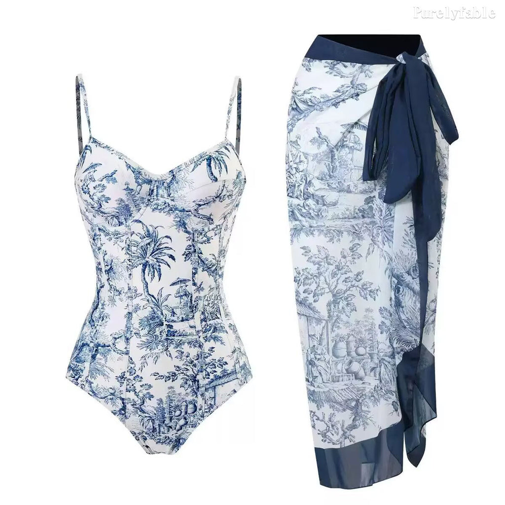 Retro-Print One-Piece Bikini