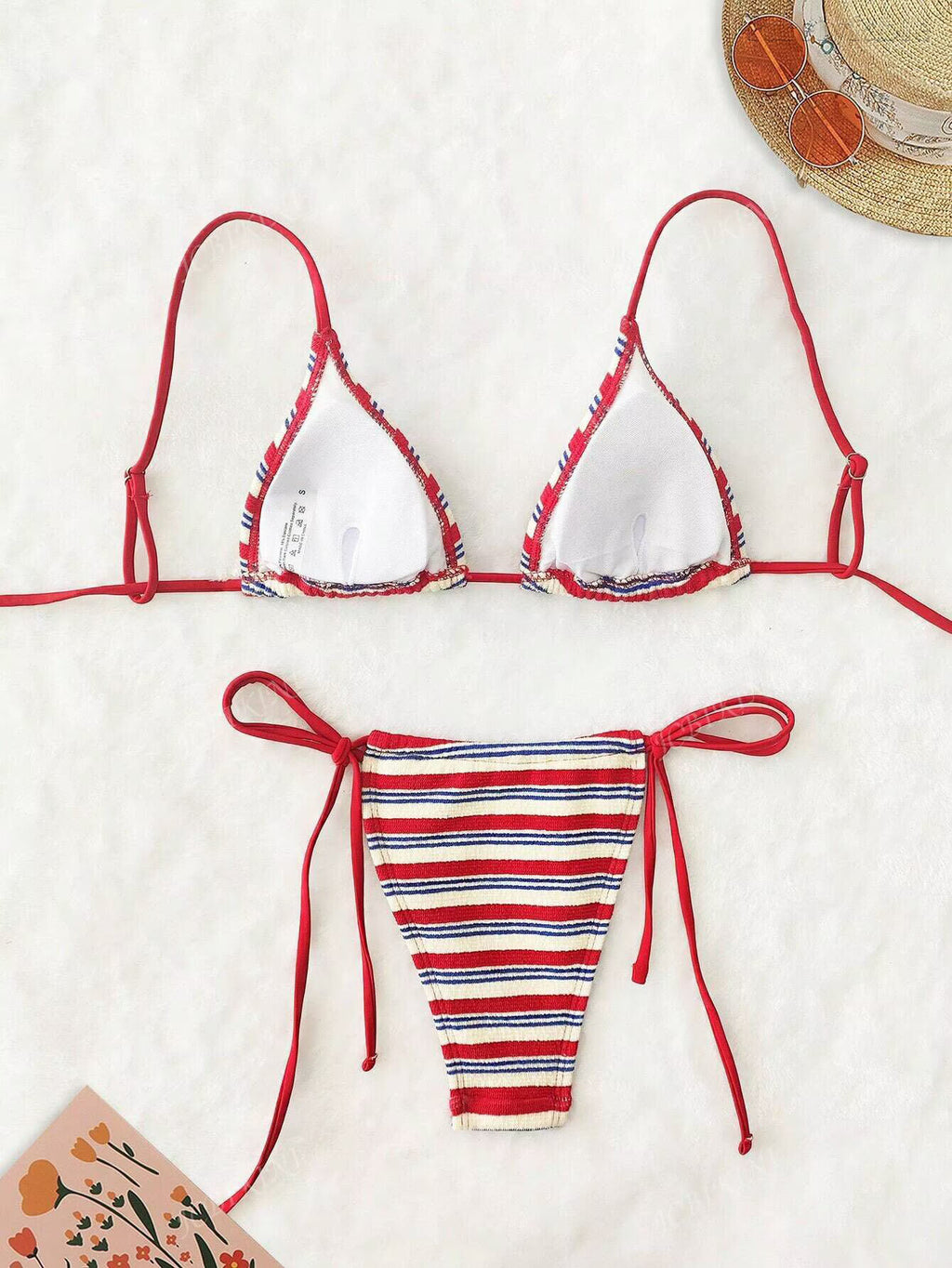 Striped Lace-up Swimsuit