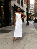 Celeste White Form-Fitting Skirt