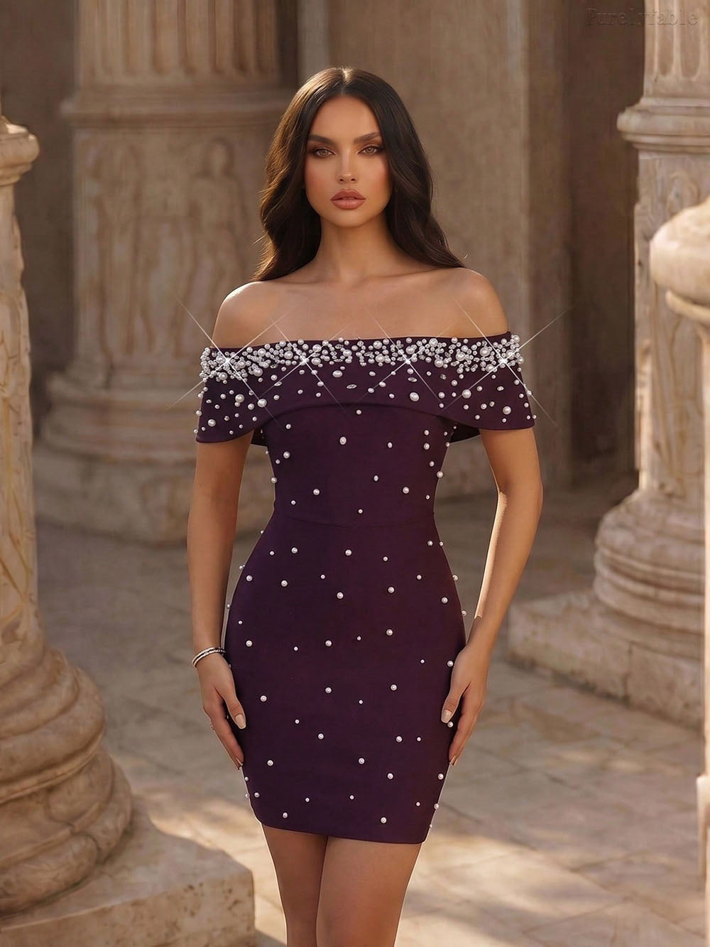 Lana Red Beaded Strapless Mini Dress