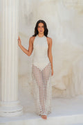 Aubrielle White Sleeveless Knitted Long Dress