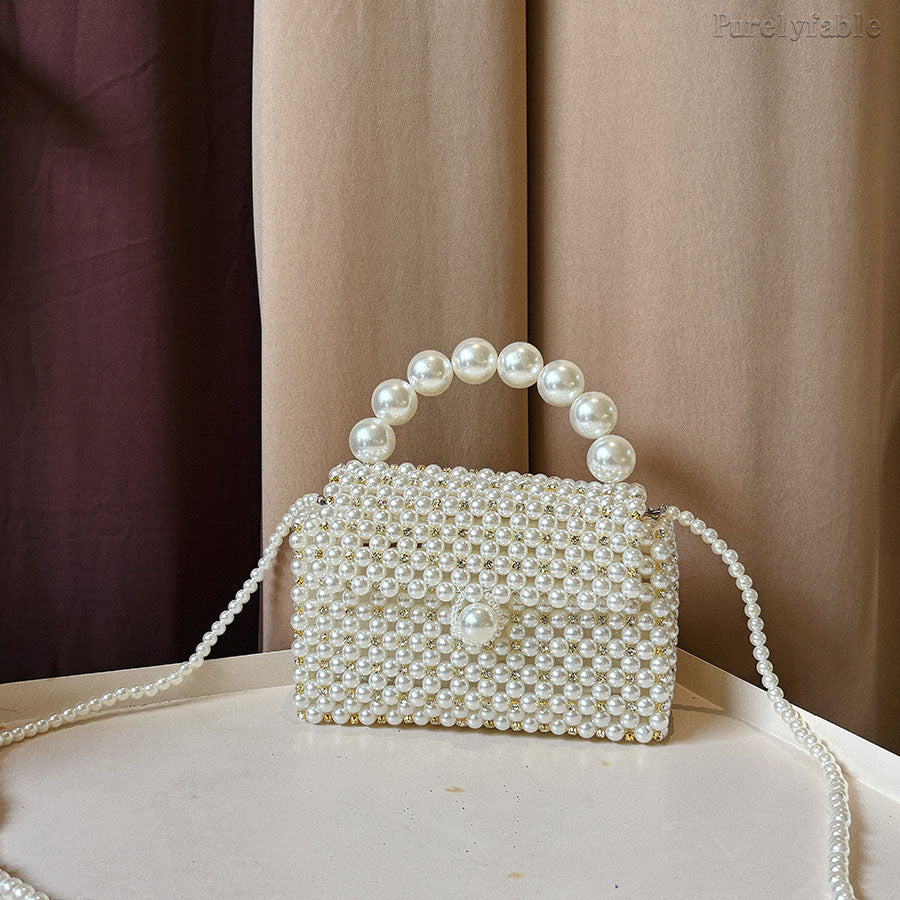 White Hollow Woven Bag