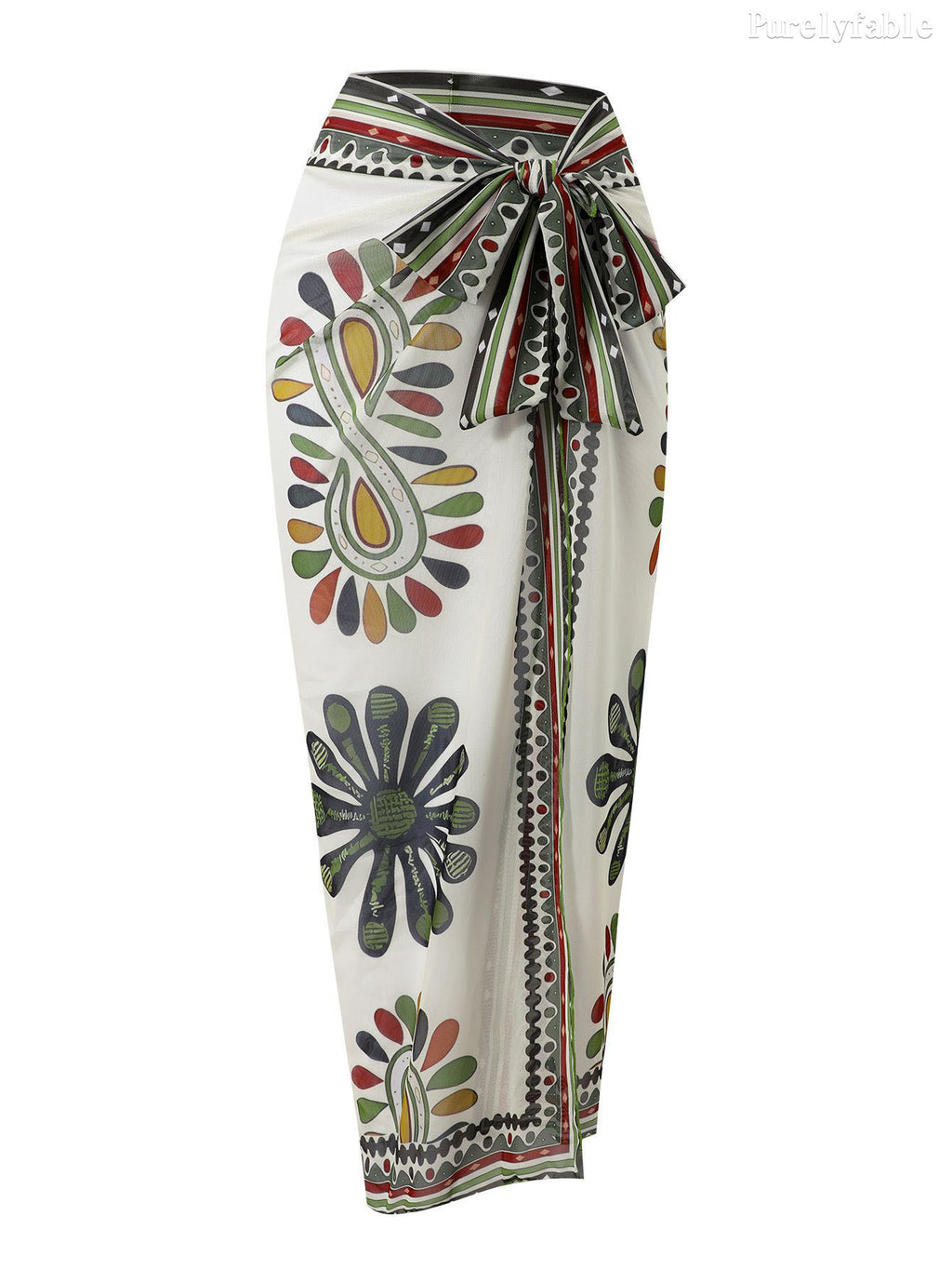 Celeste White Bikini Wrap Skirt Set