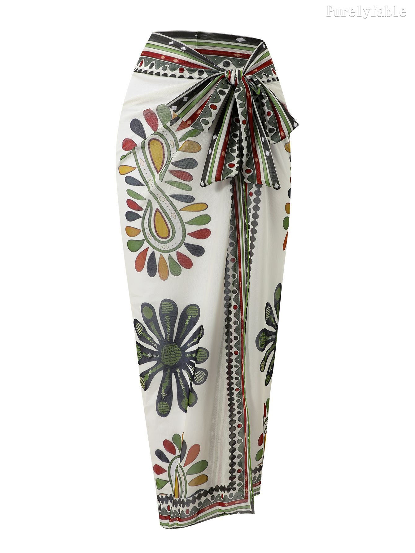 Celeste White Bikini Wrap Skirt Set