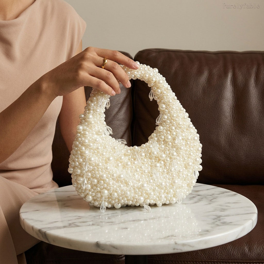 White Bead HandBag