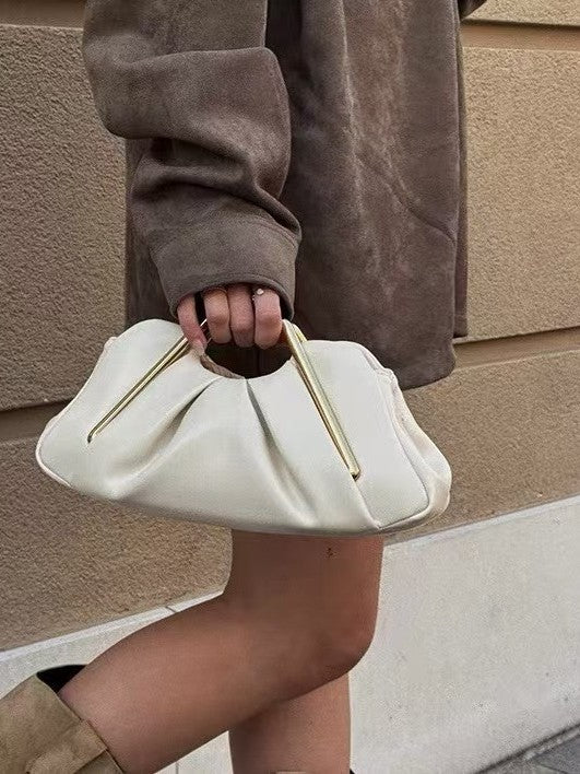 Brown Ruched Cloud Bag