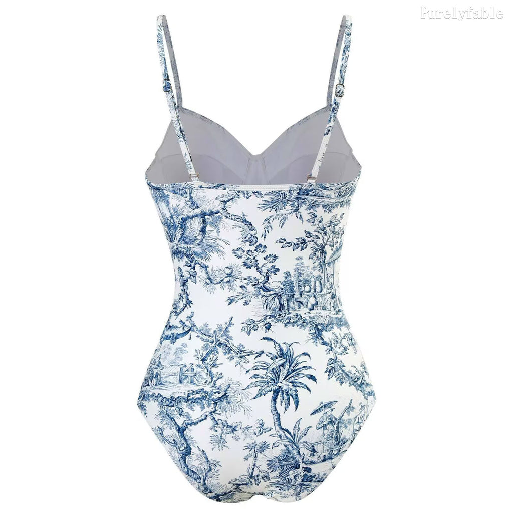 Retro-Print One-Piece Bikini