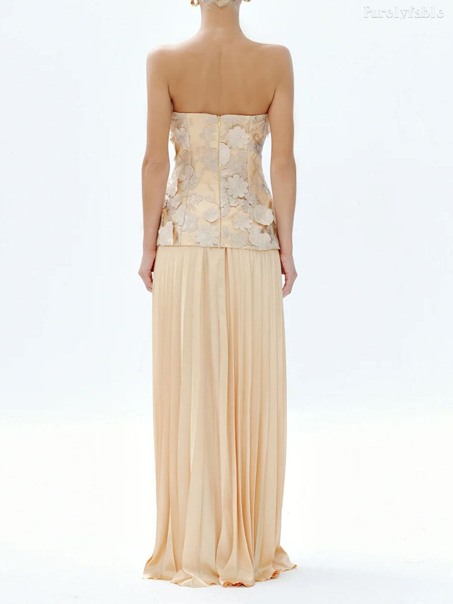 Athena Yellow Strapless Dress Set
