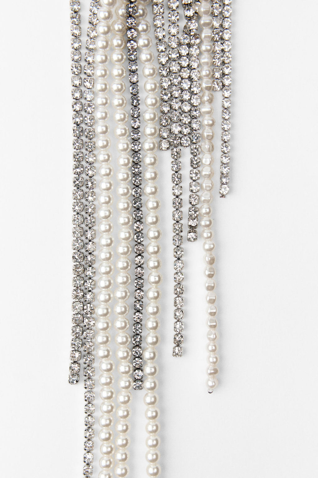 Pearl Rhinestone Multi Strand Necklace
