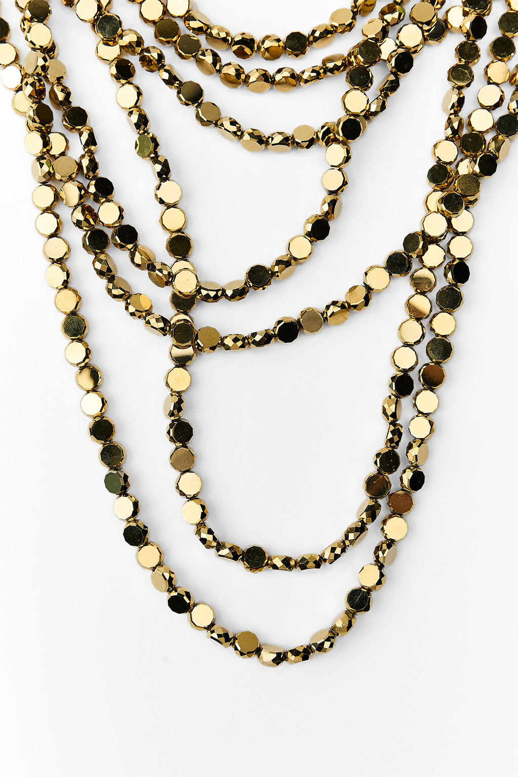 Multi-Strand Metal Bead Necklace