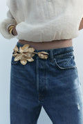 Metal Flower Cord Belt