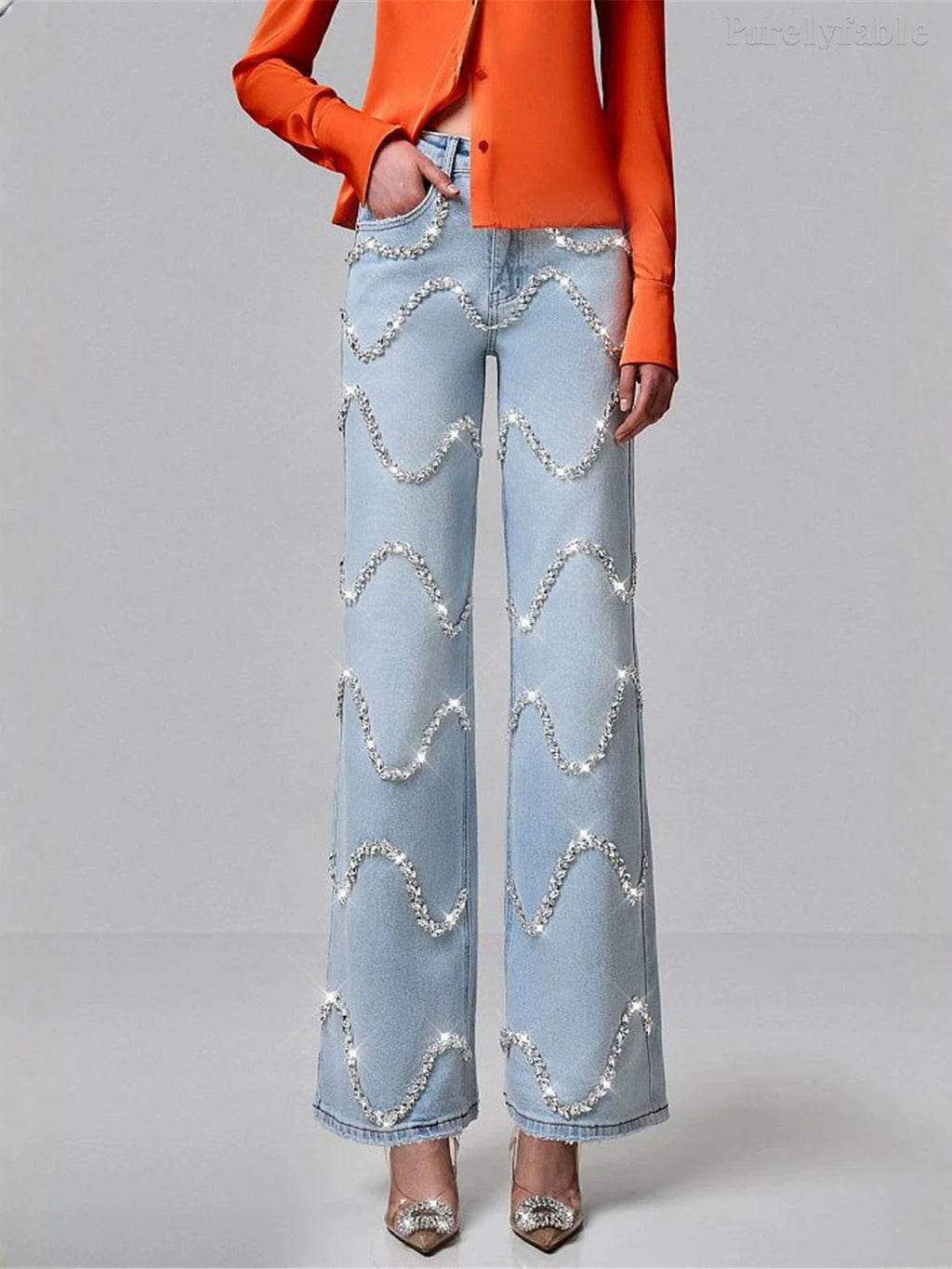 Raquel Rhinestone Straight Leg Pants
