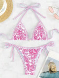 Printed Side-Tie Bikini