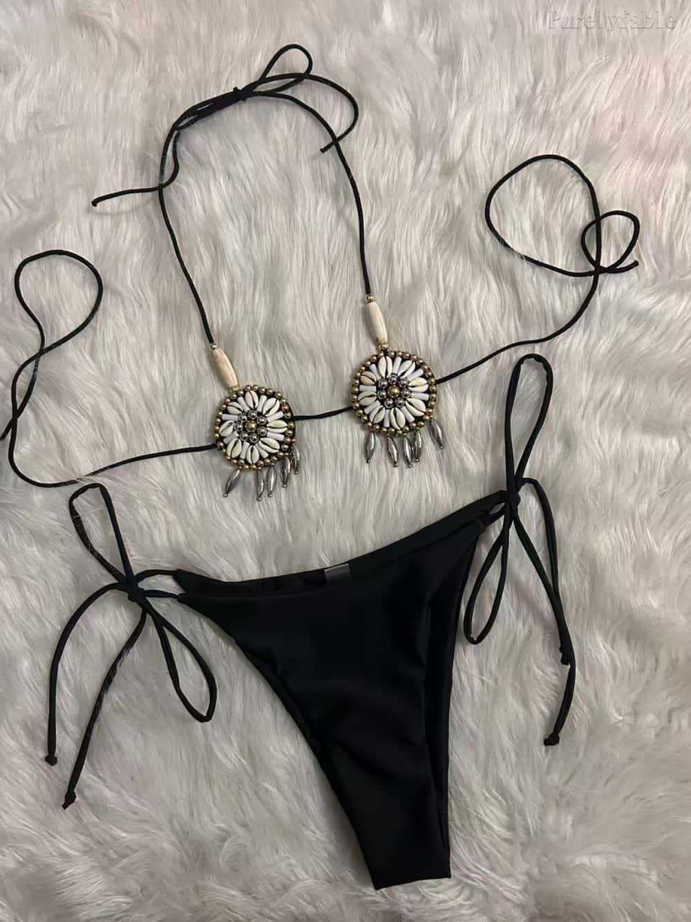 Shell-Beaded Bikini