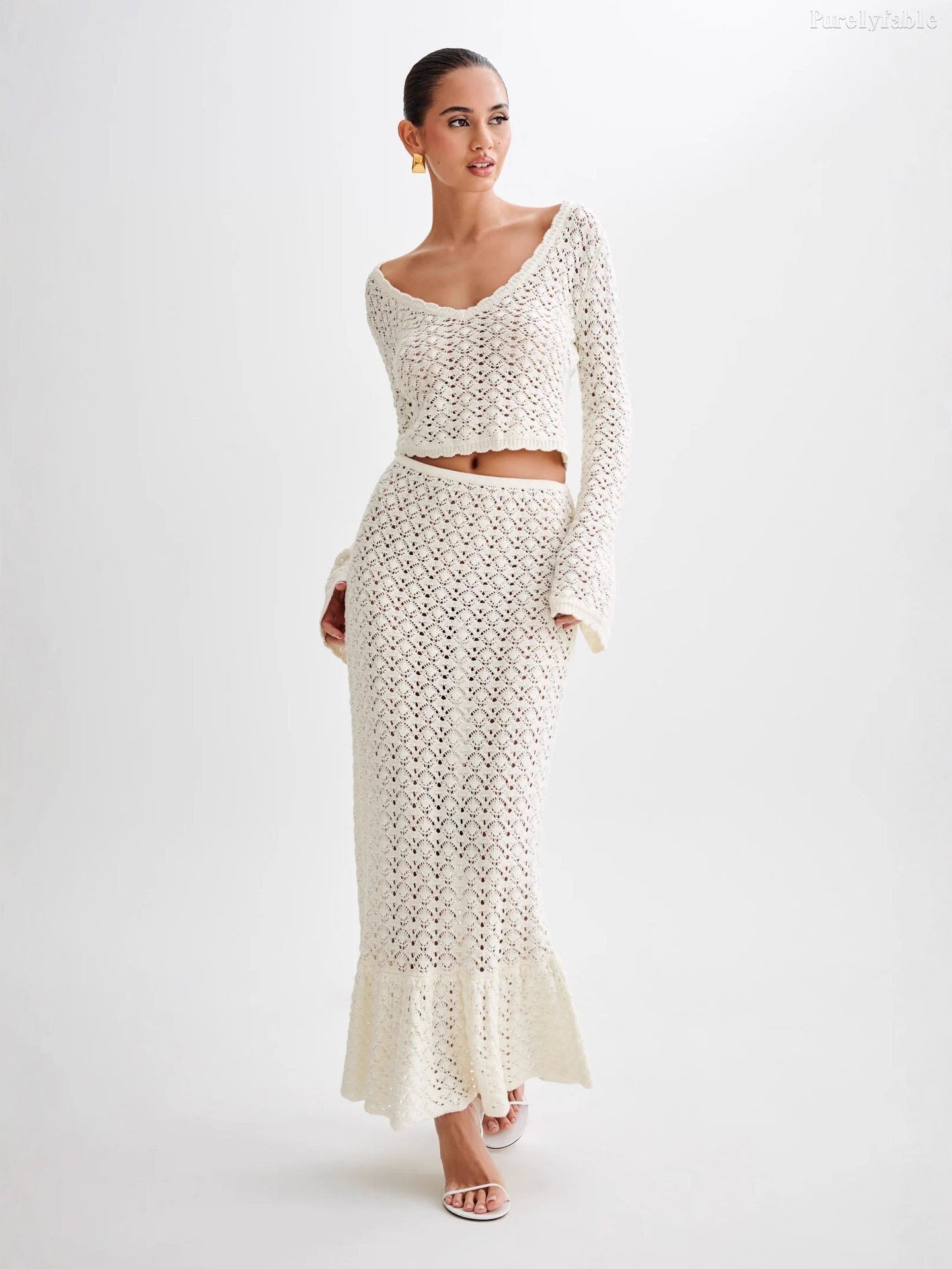 Catalina white fashion European-style dress set