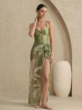 Fiona Green Tight One-Piece Swimsuit Beach Skirt
