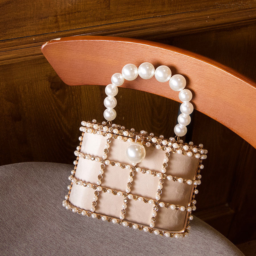 White Bird Cage Banquet Bag