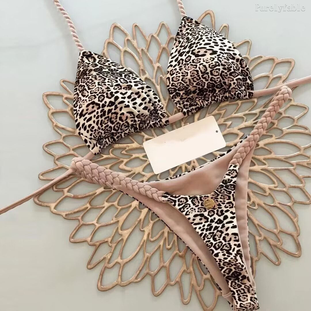 Printed Thong Bikini